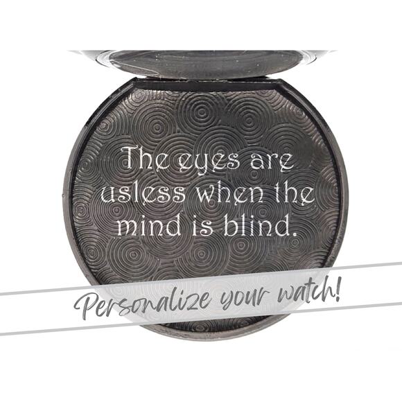 Cat Eye Dragon Pocket Watch – Mystical Beast Design, Black Finish, Unique Gift - Picture 7 of 9